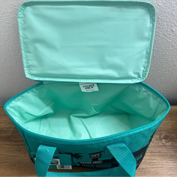 NWT Trader Joe’s Teal Blue Mini Insulated Tote Bag - Picture 5 of 5